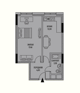 Планировка 1-комнатной квартиры в Цветной Бульвар