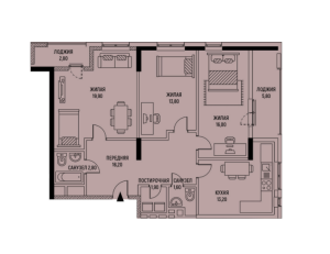 Планировка 3-комнатной квартиры в Цветной Бульвар