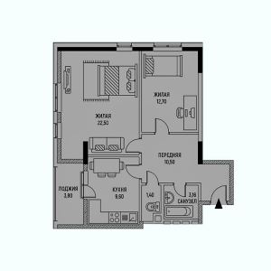 Планировка 2-комнатной квартиры в Цветной Бульвар