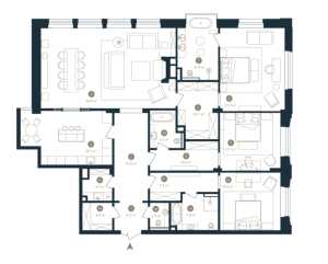 Планировка 3-комнатной квартиры в Малая Бронная 15