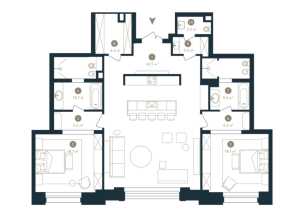 Планировка 2-комнатной квартиры в Малая Бронная 15