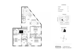 Планировка 3-комнатной квартиры в Titul на Серебрянической набережной