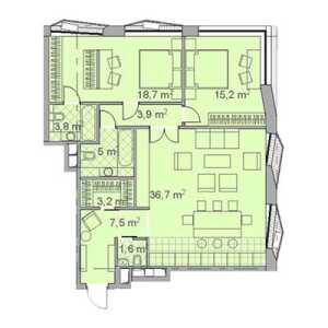 Планировка 2-комнатной квартиры в Maison Rouge