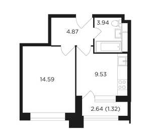 Планировка 1-комнатной квартиры в Преображение