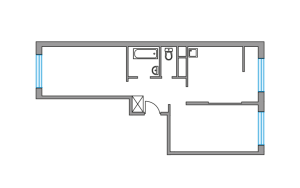 Планировка 2-комнатной квартиры в Пехра