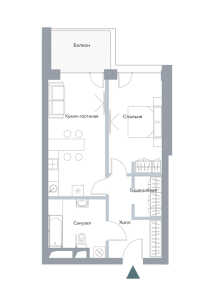 Планировка 1-комнатной квартиры в Hill 8