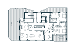 Планировка 4-комнатной квартиры в Aquatoria - тип 1