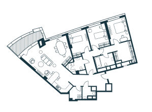 Планировка трехкомнатной квартиры в Aquatoria