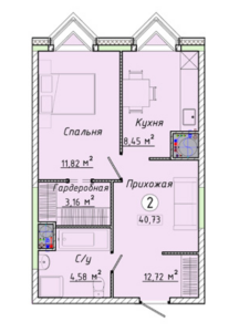 Планировка 2-комнатной квартиры в Новое Лыткарино