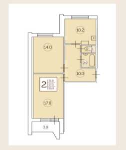 Планировка 2-комнатной квартиры в Грильяж