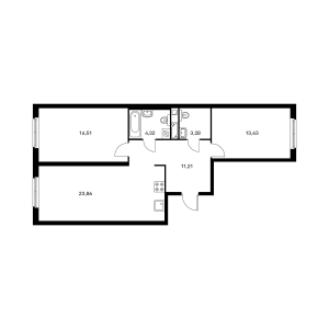 Планировка 2-комнатной квартиры в Измайловский 11