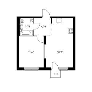 Планировка 1-комнатной квартиры в Измайловский 11