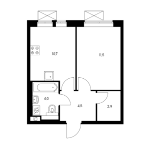 Планировка однокомнатной квартиры в Жулебино парк