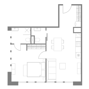 Планировка 1-комнатной квартиры в Tatlin Apartments