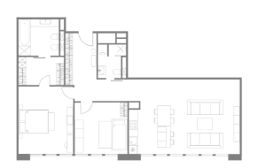 Планировка 2-комнатной квартиры в Tatlin Apartments