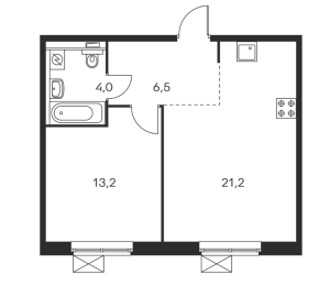 Планировка 1-комнатной квартиры в Люблинский парк