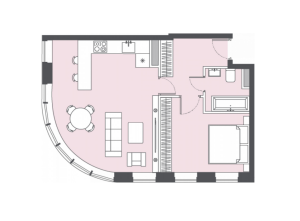 Планировка 1-комнатной квартиры в Bauman house