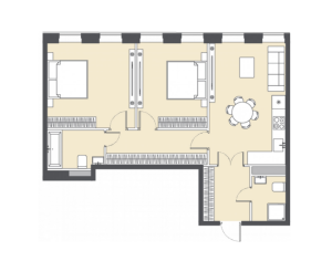 Планировка 2-комнатной квартиры в Bauman house