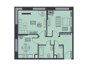 Планировка 2-комнатной квартиры в Талисман на Дмитровском