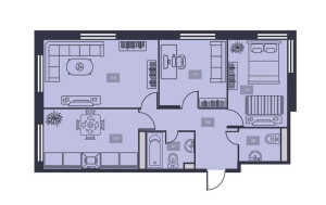 Планировка 3-комнатной квартиры в Талисман на Водном