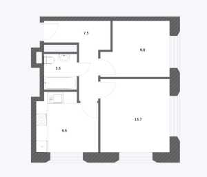 Планировка 2-комнатной квартиры в Городские истории