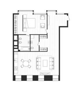 Планировка 3-комнатной квартиры в Artisan