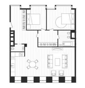 Планировка трехкомнатной квартиры в Artisan