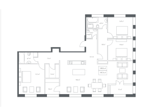 Планировка 3-комнатной квартиры в White Khamovniki