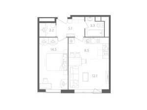Планировка 1-комнатной квартиры в Nagatino i-Land