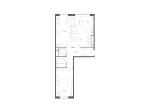 Планировка 2-комнатной квартиры в Nagatino i-Land
