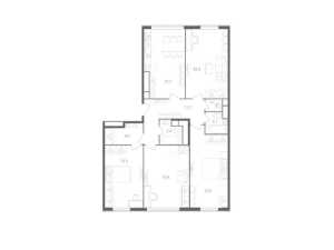 Планировка 4-комнатной квартиры в Nagatino i-Land - тип 1