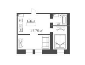 Планировка 2-комнатной квартиры в Loft FM