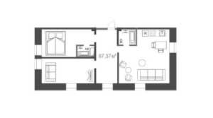 Планировка 3-комнатной квартиры в Loft FM
