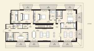 Планировка 4-комнатной квартиры в Дом с Атлантами - тип 2