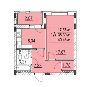 Планировка 1-комнатной квартиры в Серебряные росы