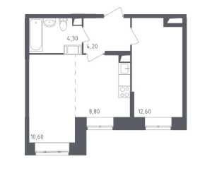 Планировка 2-комнатной квартиры в Люберцы
