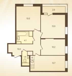 Планировка 3-комнатной квартиры в В стремлении к свету