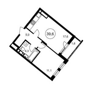 Планировка 1-комнатной квартиры в Манифест