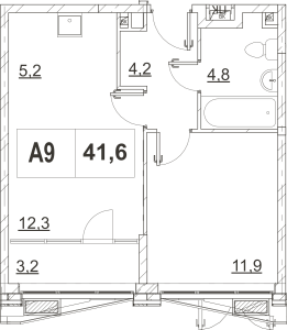 Планировка 4-комнатной квартиры в Vitality - тип 1
