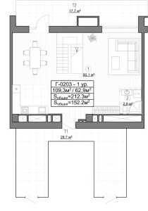 Планировка 4-комнатной квартиры в Les - тип 1