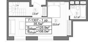 Планировка 1-комнатной квартиры в Les