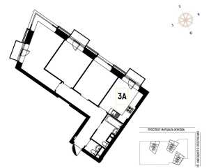 Планировка 3-комнатной квартиры в Wellton Towers