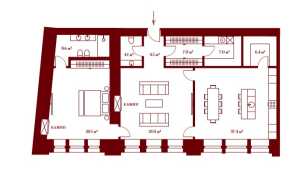 Планировка 2-комнатной квартиры в Stoleshnikov 7