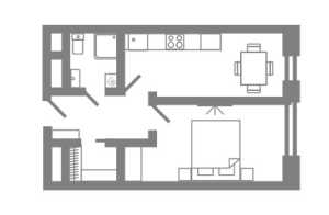 Планировка 1-комнатной квартиры в Stellar City