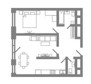 Планировка 2-комнатной квартиры в Stellar City