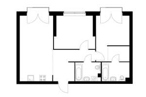 Планировка 2-комнатной квартиры в Руставели 14