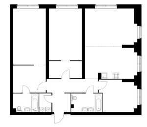 Планировка 4-комнатной квартиры в Руставели 14 - тип 1
