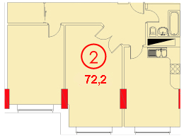 Планировка 2-комнатной квартиры в Эдельвейс-комфорт