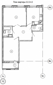 Планировка 2-комнатной квартиры в Изумрудные холмы