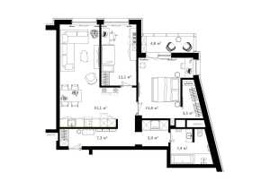 Планировка 3-комнатной квартиры в River House